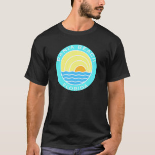 Dania Beach Florida Retro Sunset T Shirt