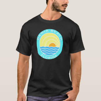 Dania Beach Florida Retro Sunset T Shirt