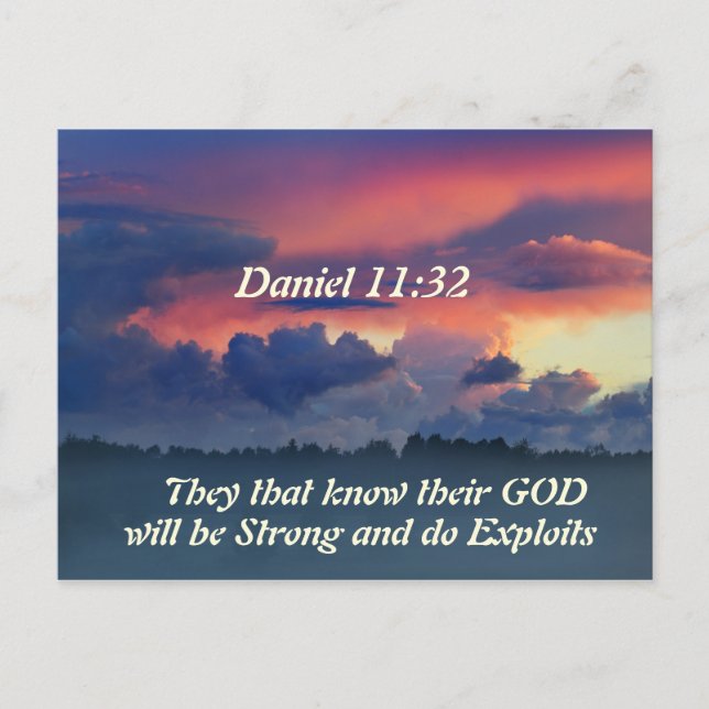 Daniel 11:32 Bible Verse Vykort (Framsida)