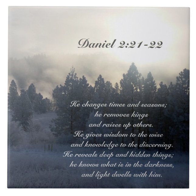 Daniel 2:21 Bible Kakelplatta (Framsidan)