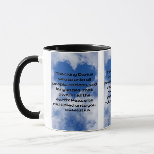 Daniel 6:25 KJV Bible Verse Pic Two-Tone Mugg (Vänster)