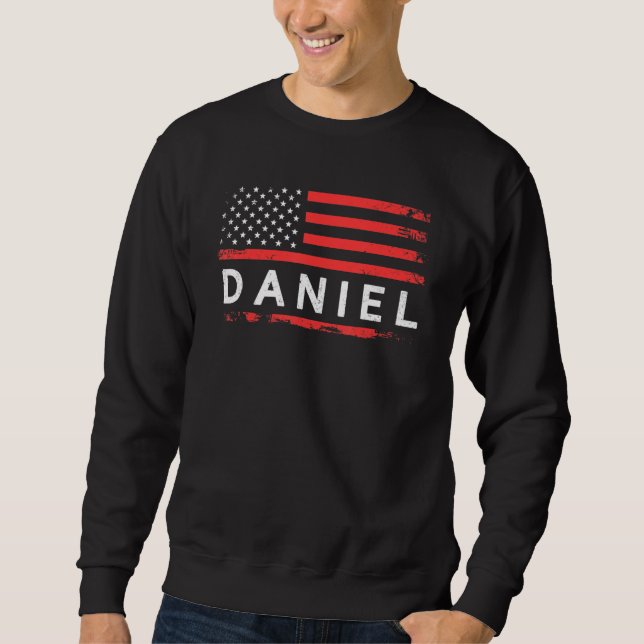 Daniel American Flagga For Daniel Lång Ärmad Tröja (Framsida)