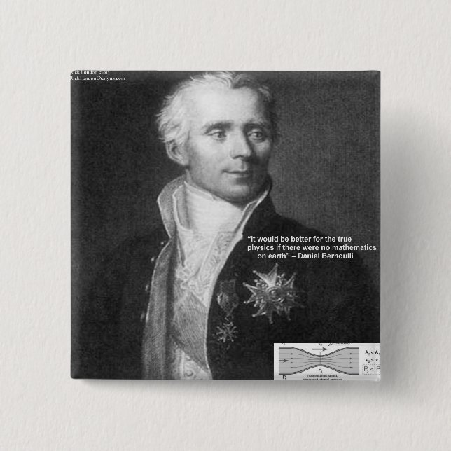 Daniel Bernoulli Sanna Fysik Citat Gåvor & Kort Knapp (Framsida)