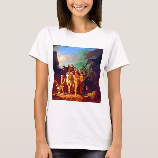 Daniel Boone ecorting Settlers på Cumberland Gap T Shirt (Framsida)