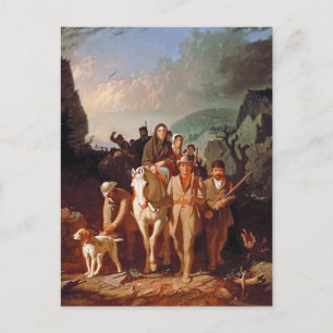 Daniel Boone eskorterande bosättare Vykort