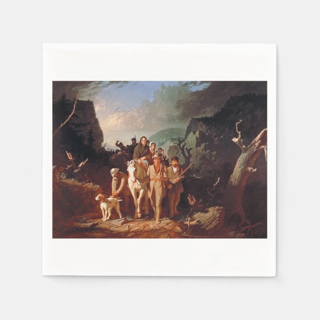 Daniel Boone eskorterar bosättare  Pappersservett (Framsidan)