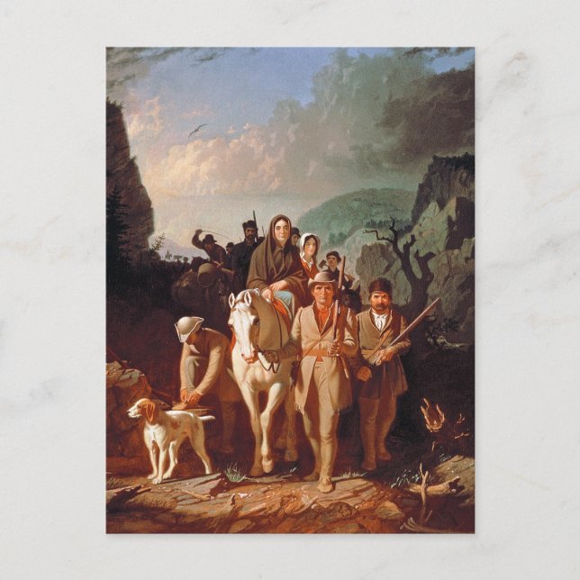 Daniel Boone eskorterar bosättare  Vykort (Framsida)