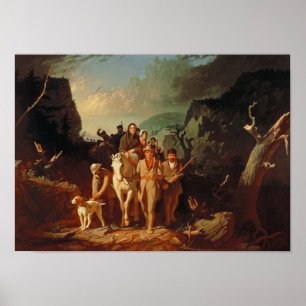 Daniel Boone Eskorting Settlers genom luckan Poster