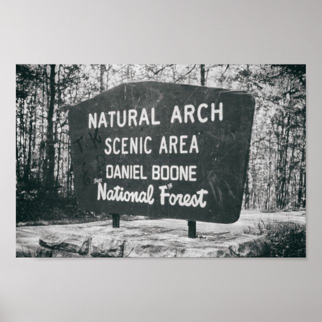 Daniel Boone National Forest Mid-sekel Sign Poster (Framsidan)