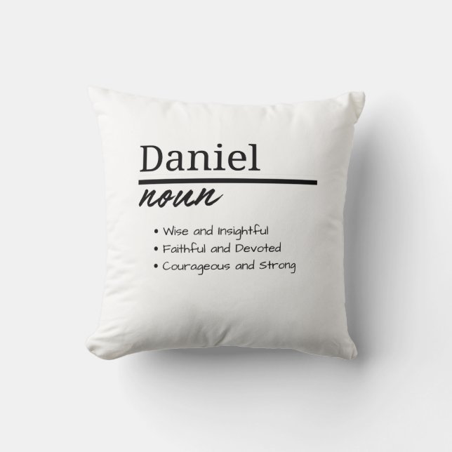 Daniel, Boy Personlig Namn Definition Kudde (Framsida)