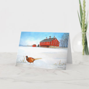 Daniel Dam Farm Visitor Pheasant Art Hälsningskort Kort
