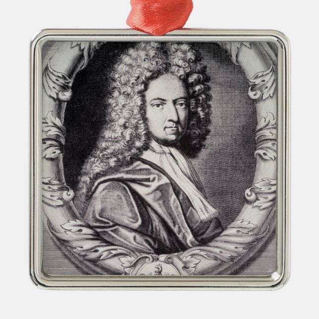 Daniel Defoe som inristas av Michael Skåpbil der Julgransprydnad Metall (Framsidan)