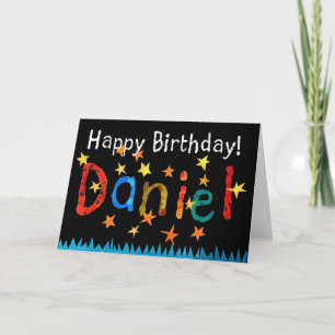 "Daniel" födelsedagkort (svarten) Kort