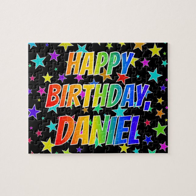"DANIEL" Första Namn, Roligten "GRATTIS PÅ FÖDELSE Pussel (Horisontell)
