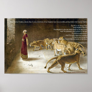 Daniel i den Lejona Bible Art Print Poster