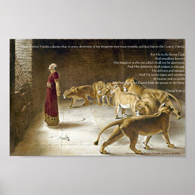Daniel i den Lejona Bible Art Print Poster (Framsidan)