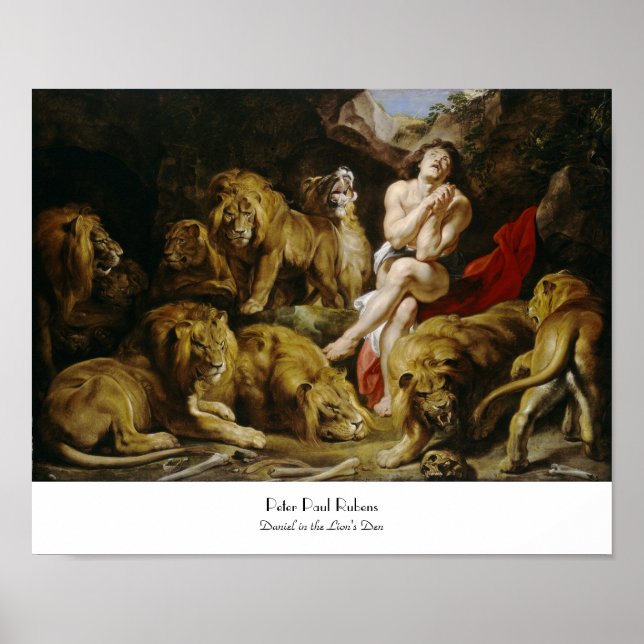 Daniel i den Lejona Peter Paul Rubens färg Poster (Framsidan)