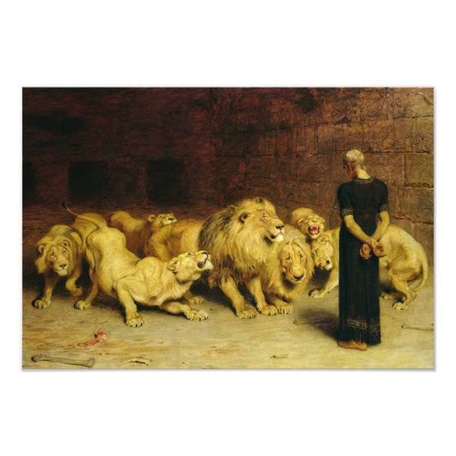 Daniel i Lejon Den, 1872 av Briton Riviere Fototryck (Framsidan)