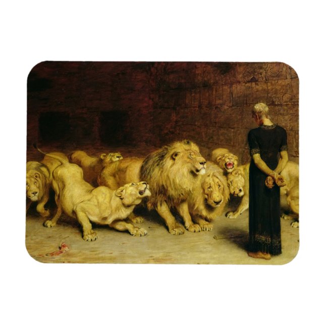 Daniel i Lejon Den, 1872 av Briton Riviere Magnet (Horisontell)