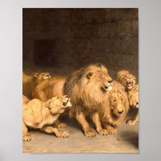Daniel i Lejon Den 1872 av Briton Riviere Poster (Framsidan)