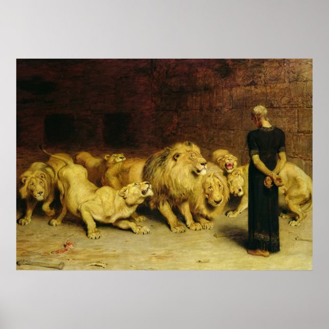 Daniel i Lejon Den, 1872 av Briton Riviere Poster (Framsidan)