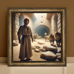 Daniel i Lejon Den Christian Bible Art Poster