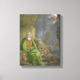Daniel i lejon håla, från en bibel som by skrivs canvastryck