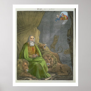 Daniel i lejon håla, från en bibel som by skrivs poster