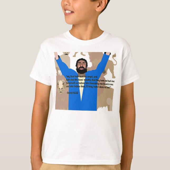 Daniel i lejon håla (med scripture) t-shirt (Framsida)