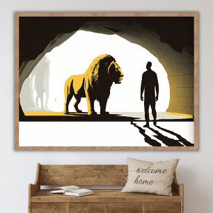 Daniel i lejongropen, Jesus Bibelkonst, Modern Poster
