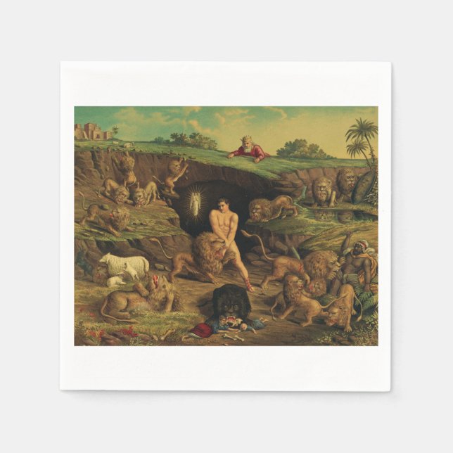 Daniel i lejongropen pappersservett (Framsidan)