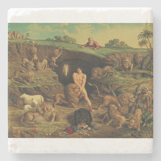 Daniel i lejongropen stenunderlägg (Framsidan)