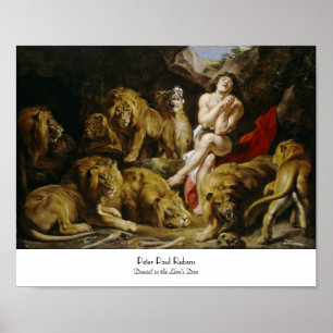 Daniel i lion'sens håla Peter Paul Rubens målar Poster