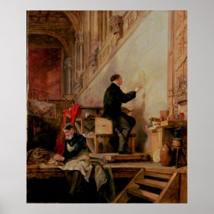 Daniel Maclise målar upp sin mural Poster