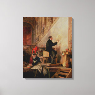 Daniel Maclise som målar hans väggmålning Canvastryck