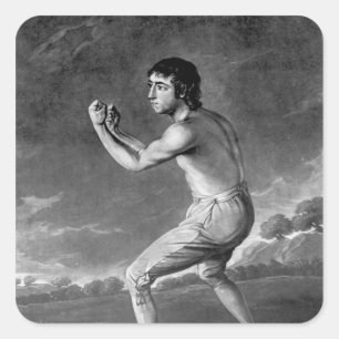 Daniel Mendoza, graverad av Henry Kinsbury, 1789 Fyrkantigt Klistermärke