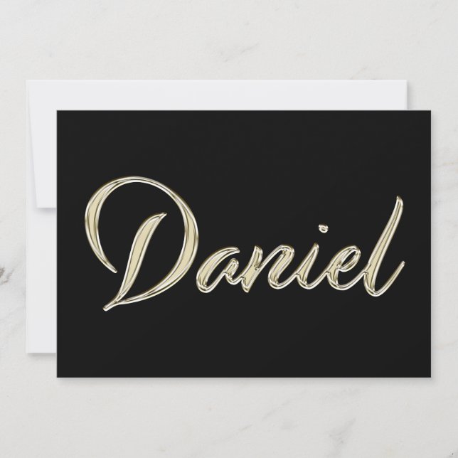 Daniel Name white gold Handwriting Karte Kort (Framsida)