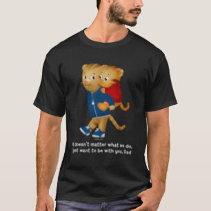 Daniel och Pappa Tiger Mörk T Shirt