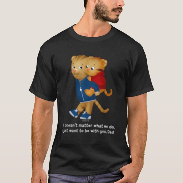 Daniel Och Pappa Tiger Mörk T Shirt (Framsida)