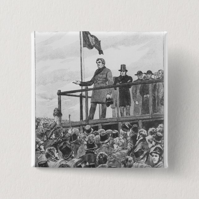 Daniel O'Connel på mötet på klippning Knapp (Framsida)