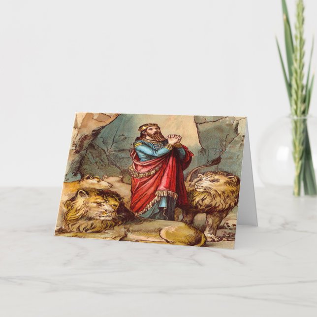 Daniel på lejona hälsningskort 2 kort (Framsida)