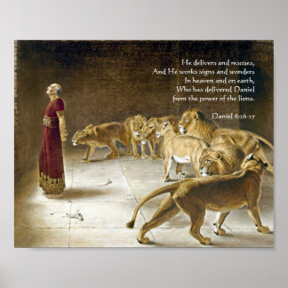 Daniel på Lejona's Den Bible Verse Art Scripture Poster