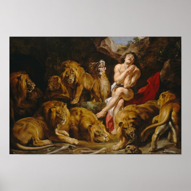 Daniel på Lejona's Den by Rubens - Poster (Framsidan)