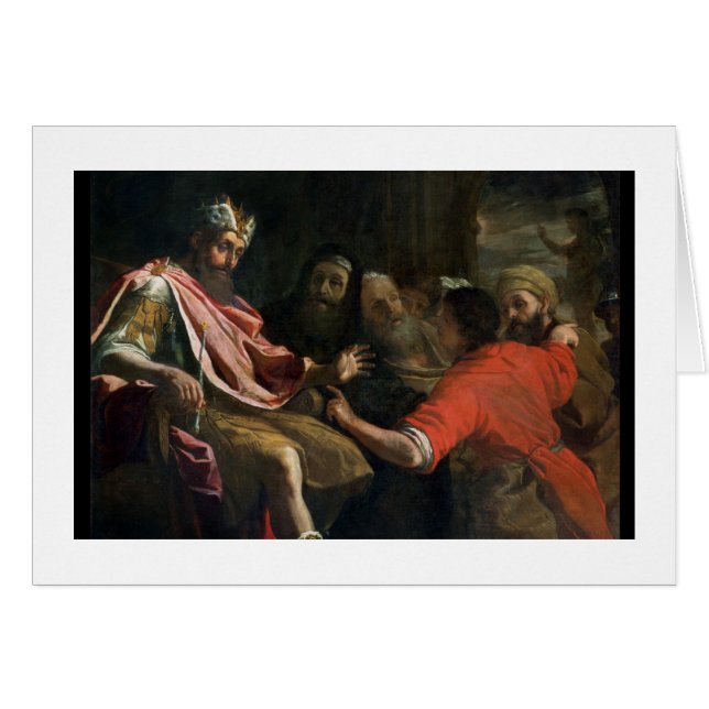 Daniel som först tolkar Nebuchadnezzars dröm ( Hälsningskort (Framsidan Horizontal)