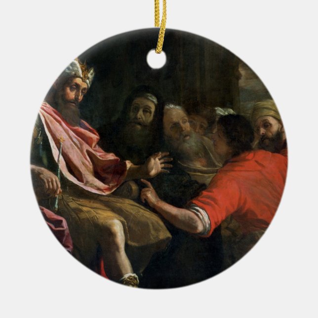 Daniel som först tolkar Nebuchadnezzars dröm ( Julgransprydnad Keramik (Framsidan)