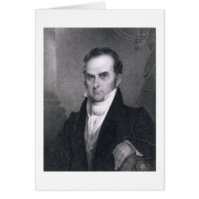 Daniel Webster (1782-1852) (gravyr) Hälsningskort (Framsidan)