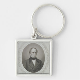 Daniel Webster Fyrkantig Silverfärgad Nyckelring