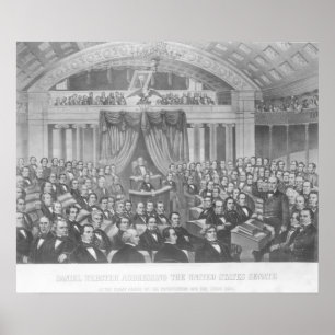 Daniel Webster som tilltalar Förenta staterna Poster