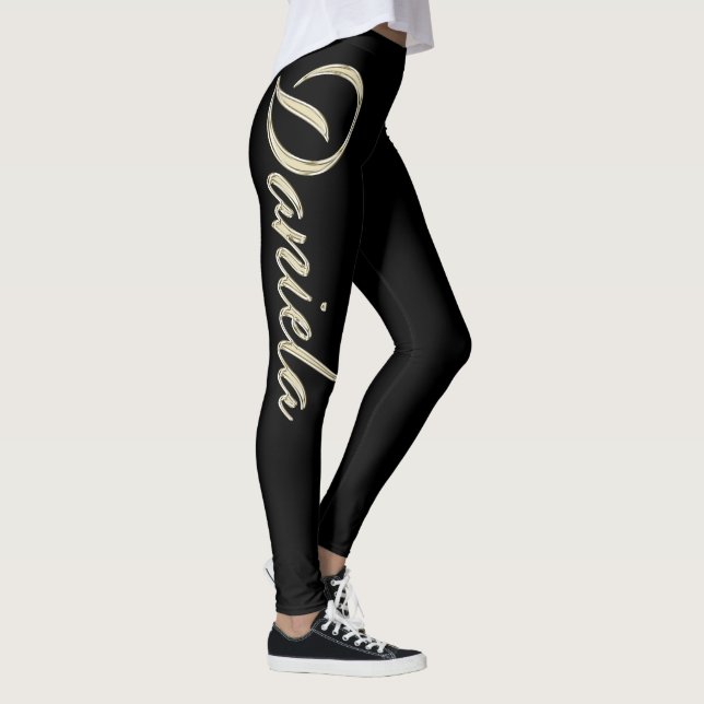 Daniela white gold Handwriting Hose Leggings (Höger)