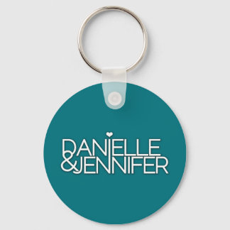 Danielle och Jennifer Teal Keychain Nyckelring